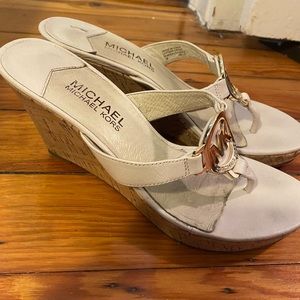 Michael Kors Wedge Off White Sandal Size 7 EUC